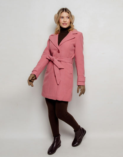 Casaco de Lã Natural Trench Mayfair Rosa Seco