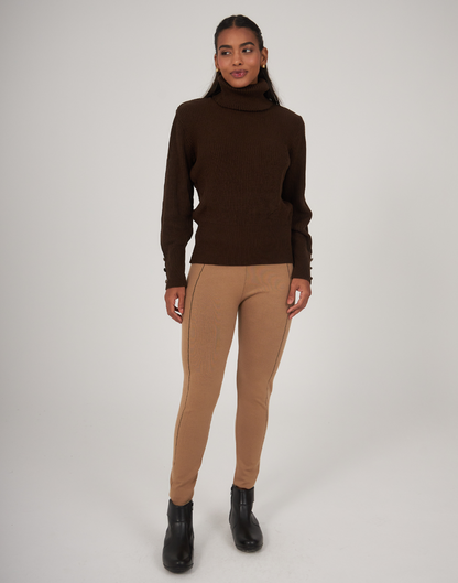 Legging Tricot Invernada Stripe Bege Bruma